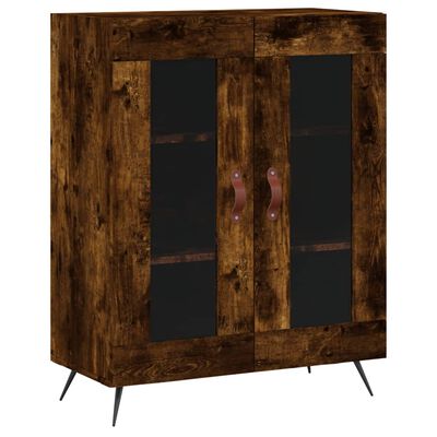 vidaXL Buffet haut Chêne fumé 69,5x34x180 cm Bois d'ingénierie