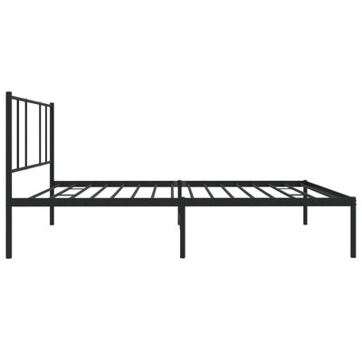 vidaXL Cadre de lit métal sans matelas avec tête de lit noir 90x190 cm