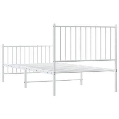 vidaXL Cadre de lit métal sans matelas avec pied de lit blanc 90x190cm