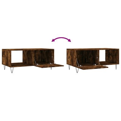 vidaXL Table basse chêne fumé 90x50x40 cm bois d'ingénierie