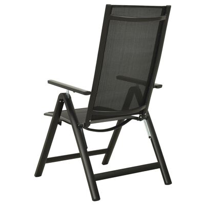 vidaXL Chaises pliables de jardin 2 pcs Textilène et aluminium Noir