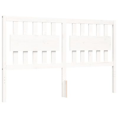 vidaXL Cadre de lit sans matelas blanc bois de pin massif