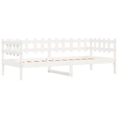 vidaXL Lit de jour sans matelas blanc 90x190 cm bois de pin massif