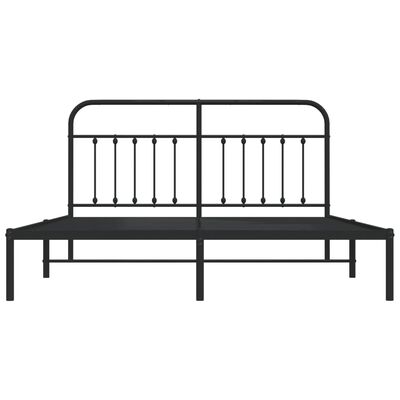 vidaXL Cadre de lit métal sans matelas avec tête de lit noir 183x213cm