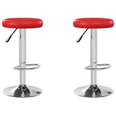 vidaXL Tabourets de bar lot de 2 rouge similicuir