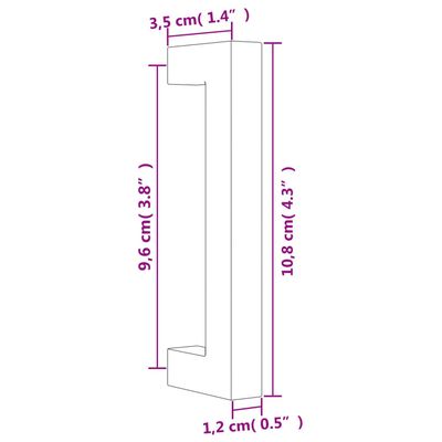 vidaXL Poignées d'armoire 10 pcs noir 96 mm acier inoxydable