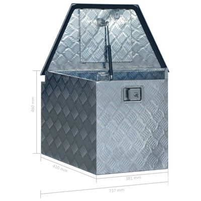 vidaXL Boîte en aluminium 737/381x410x460 mm Argenté