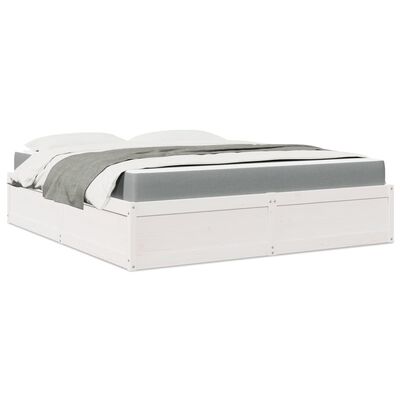 vidaXL Lit avec matelas blanc 180x200 cm bois massif de pin