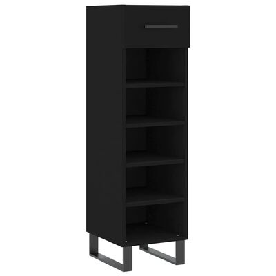 vidaXL Armoire à chaussures noir 30x35x105 cm bois d'ingénierie