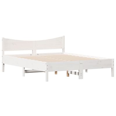 vidaXL Cadre de lit sans matelas blanc 160x200 cm bois de pin massif