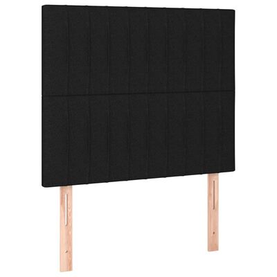 vidaXL Sommier à lattes de lit et matelas et LED Noir 120x200 cm Tissu