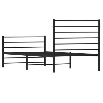 vidaXL Cadre de lit métal sans matelas avec pied de lit noir 107x203cm