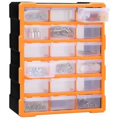 vidaXL Organisateur multi-tiroirs avec 18 tiroirs centraux 38x16x47 cm