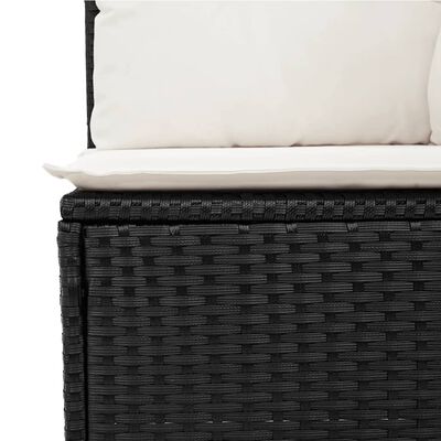 vidaXL Salon de jardin 11 pcs avec coussins noir résine tressée