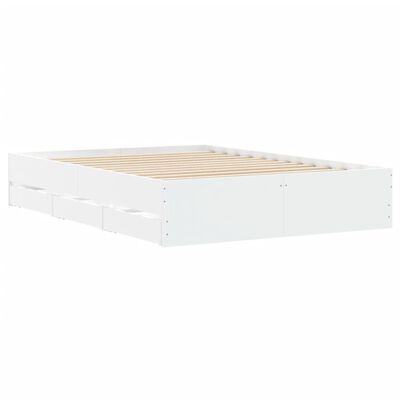 vidaXL Cadre de lit avec tiroirs sans matelas blanc 120x200 cm