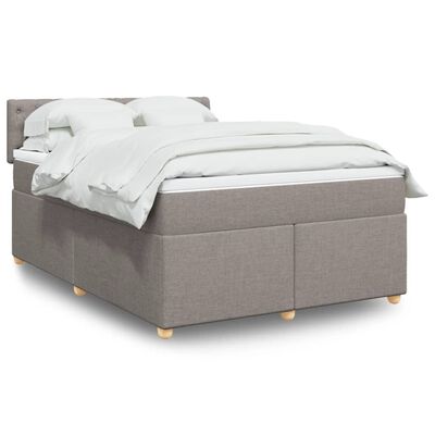 vidaXL Sommier à lattes de lit avec matelas Taupe 160x200 cm Tissu