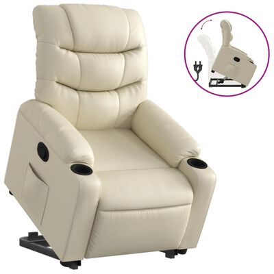 vidaXL Fauteuil inclinable Crème Similicuir