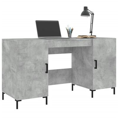 vidaXL Bureau gris béton 140x50x75 cm bois d'ingénierie