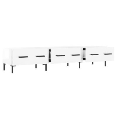 vidaXL Meuble TV blanc brillant 150x36x30 cm bois d'ingénierie