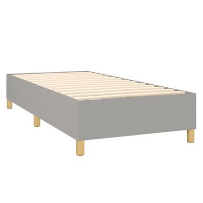 vidaXL Sommier à lattes de lit avec matelas Gris clair 90x200 cm Tissu