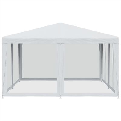 vidaXL Tente de fête avec 8 parois latérales en maille blanc 4x4m PEHD