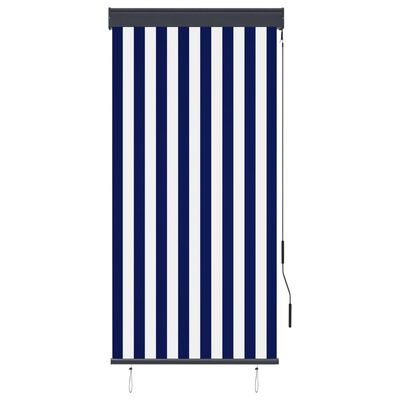 vidaXL Store roulant d'extérieur 80x250 cm Bleu et blanc