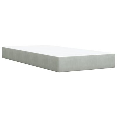 vidaXL Sommier à lattes de lit et matelas Gris clair 80x200 cm Velours