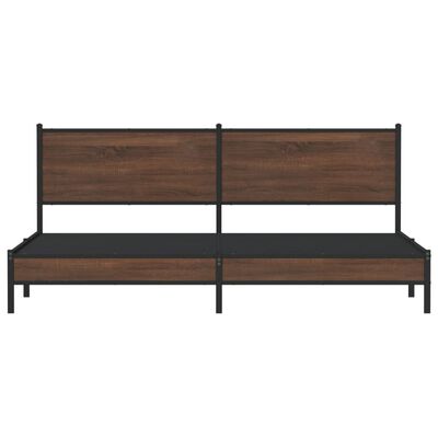 vidaXL Cadre de lit en métal sans matelas chêne marron 200x200 cm