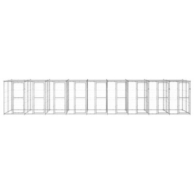 vidaXL Chenil extérieur Acier galvanisé avec toit 21,78 m²