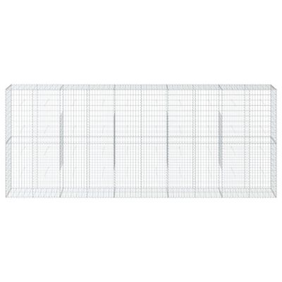 vidaXL Panier gabion avec couvercle 500x50x200 cm fer galvanisé