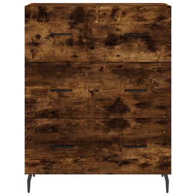 vidaXL Buffet haut Chêne fumé 69,5x34x180 cm Bois d'ingénierie