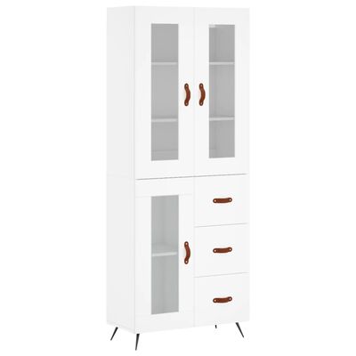 vidaXL Buffet haut Blanc 69,5x34x180 cm Bois d'ingénierie