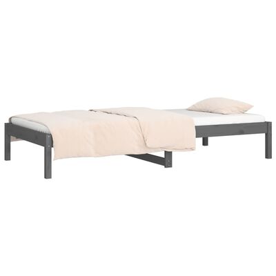 vidaXL Lit de jour sans matelas gris 90x190 cm bois de pin massif