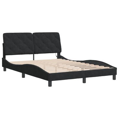 vidaXL Cadre de lit avec LED sans matelas noir 140x190 cm velours