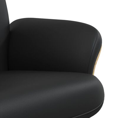 vidaXL Fauteuil inclinable avec repose-pied noir similicuir