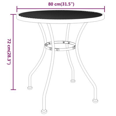 vidaXL Ensemble à manger de jardin 5 pcs Maille Métal Anthracite