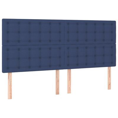 vidaXL Tête de lit à LED Bleu 180x5x118/128 cm Tissu