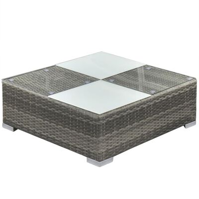 vidaXL Salon de jardin 5 pcs avec coussins résine tressée gris