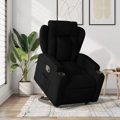 vidaXL Fauteuil inclinable noir tissu