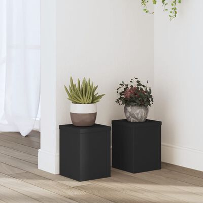 vidaXL Supports pour plantes 2 pcs noir 15x15x20 cm bois d'ingénierie