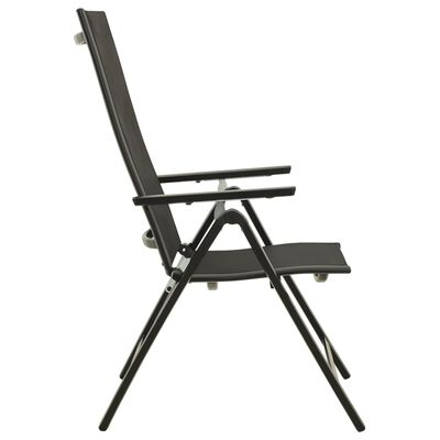 vidaXL Chaises pliables de jardin 2 pcs Textilène et aluminium Noir