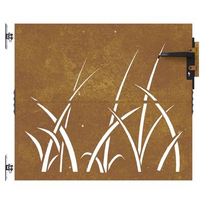 vidaXL Portail de jardin 85x75 cm acier corten conception d'herbe