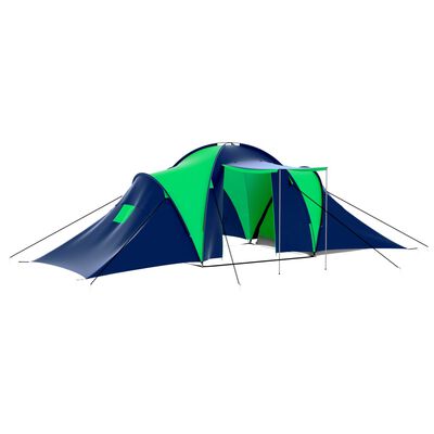 vidaXL Tente de camping 9 personnes Bleu et Vert