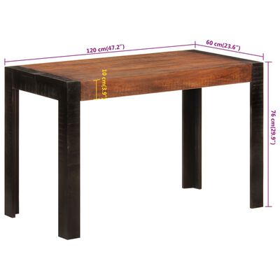 vidaXL Table à dîner marron miel 120x60x76 cm bois de manguier massif