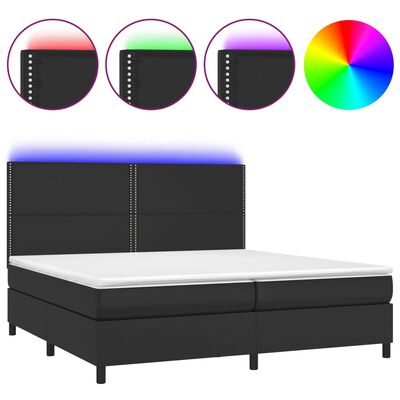 vidaXL Sommier à lattes de lit avec matelas et LED Noir 200x200 cm