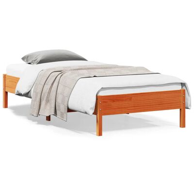 vidaXL Cadre de lit sans matelas cire marron 100x200cm bois pin massif