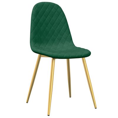 vidaXL Chaises à manger lot de 4 Vert foncé Velours