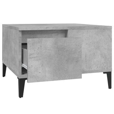 vidaXL Table basse gris béton 55x55x36,5 cm bois d'ingénierie