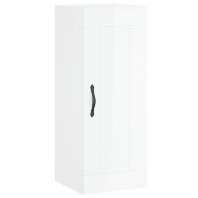 vidaXL Armoire murale blanc brillant 34,5x34x90 cm bois d'ingénierie