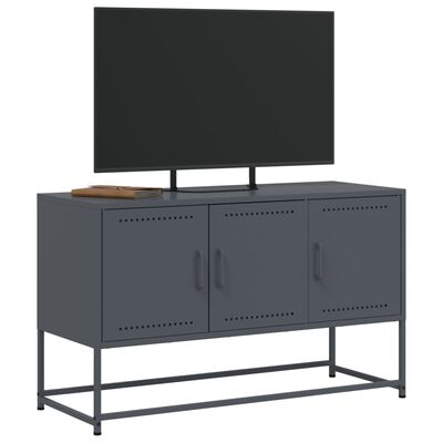 vidaXL Meuble TV anthracite 100,5x39x60,5 cm acier